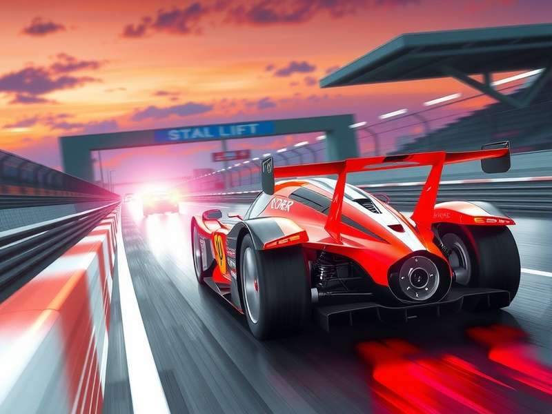 Real Racing 3 high-speed gameplay screenshot showing multiple supercars on a racetrack