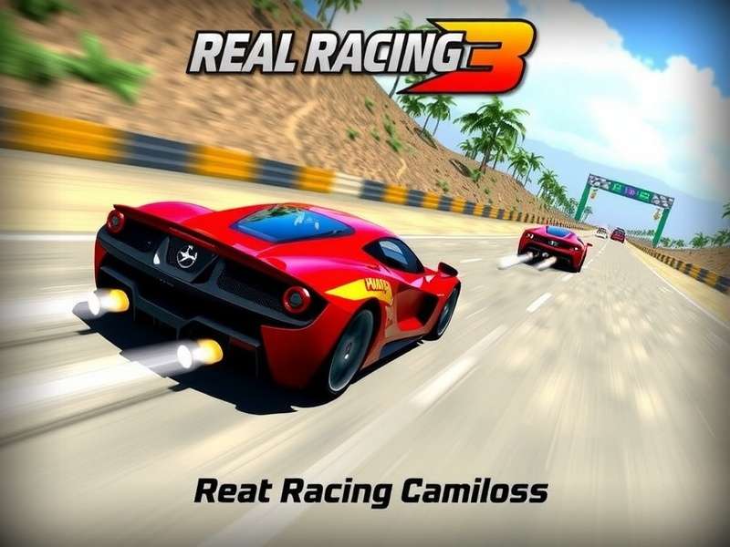 Real Racing 3 gameplay screenshot showing a car on track