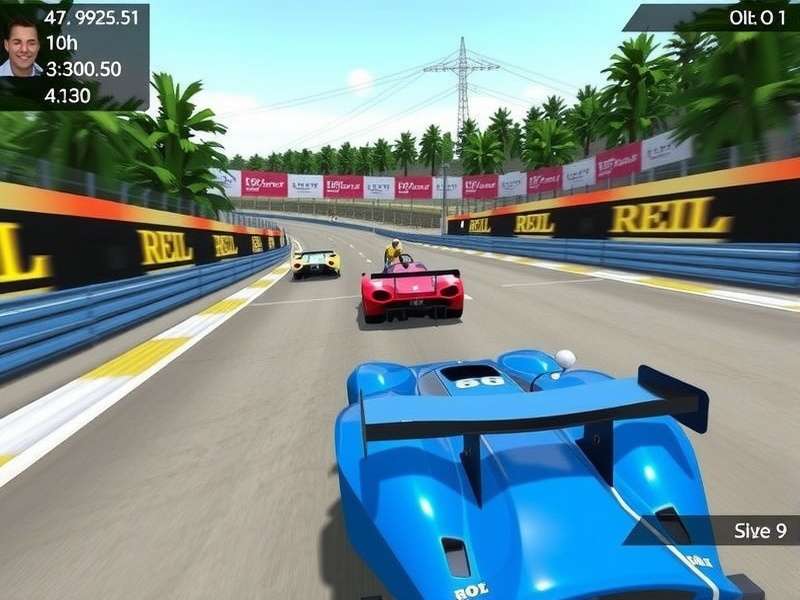 Real Racing 3 gameplay screenshot showing high-speed racing