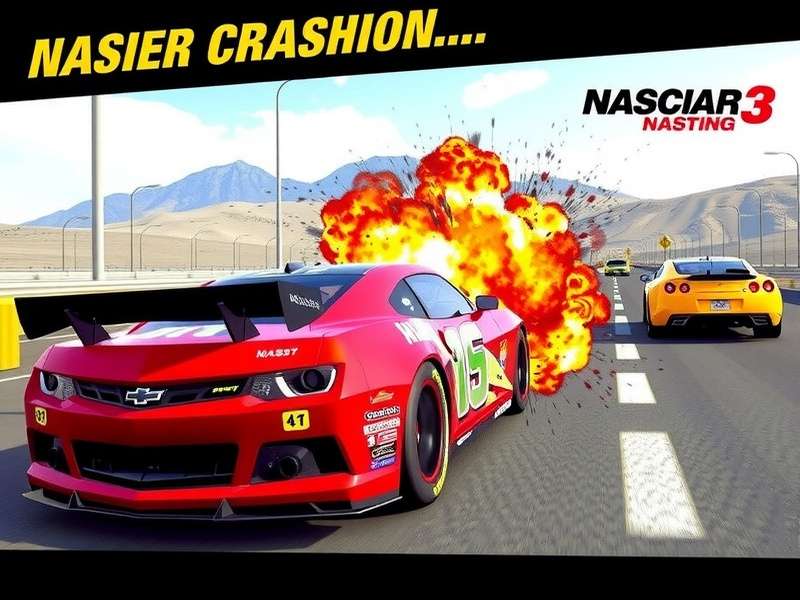 Real Racing 3 NASCAR safety line visualization showing optimal crash avoidance paths