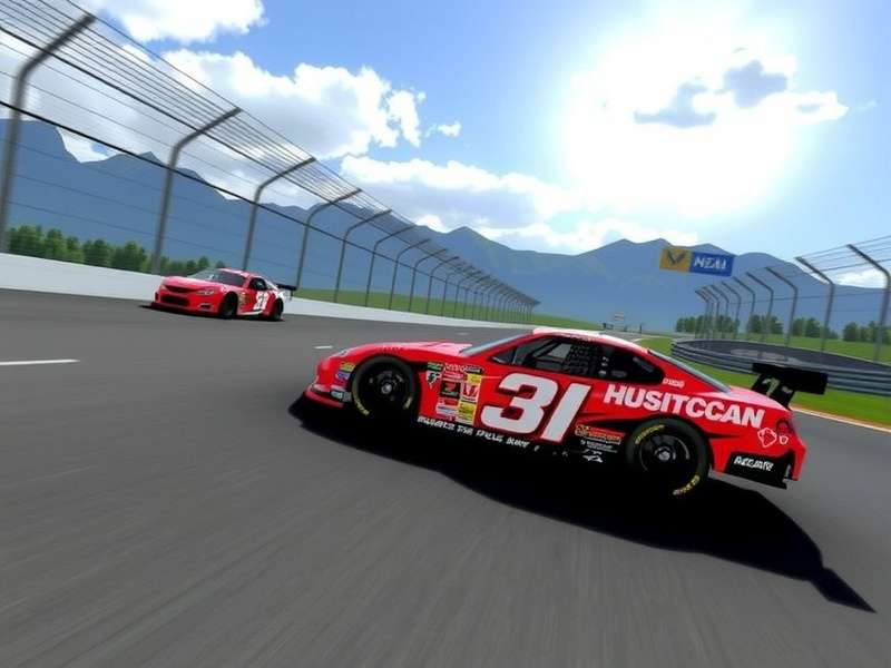 Real Racing 3 NASCAR mod apk screenshot showing high-speed racing