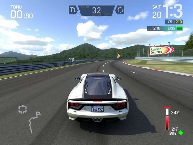Real Racing 3 gameplay on a PC monitor using an emulator, showing high-resolution graphics