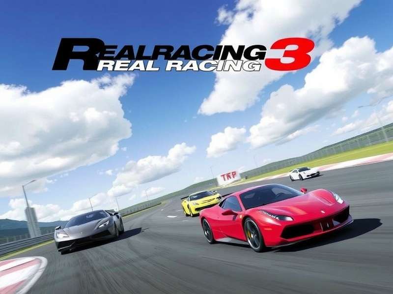 Real Racing 3 Soundtrack Album Cover featuring racing cars and music notes