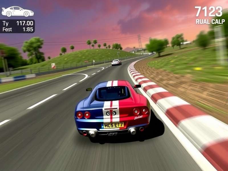 Real Racing 3 gameplay screenshot showing a car on track