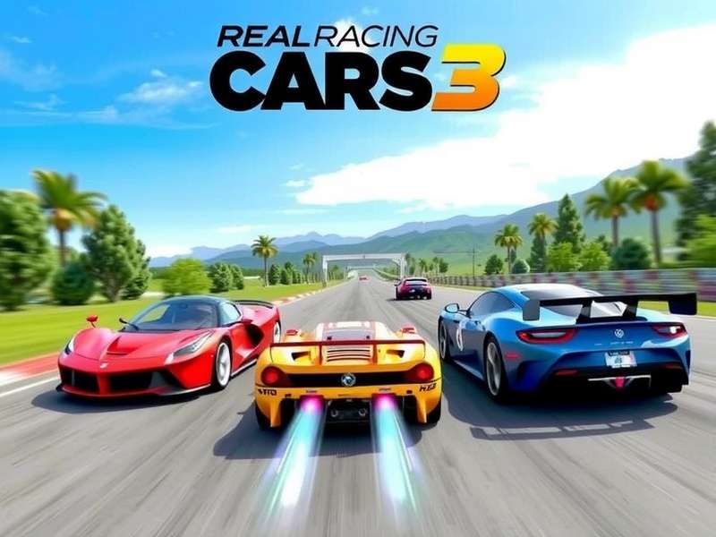 Real Racing 3 extensive car collection featuring supercars on track