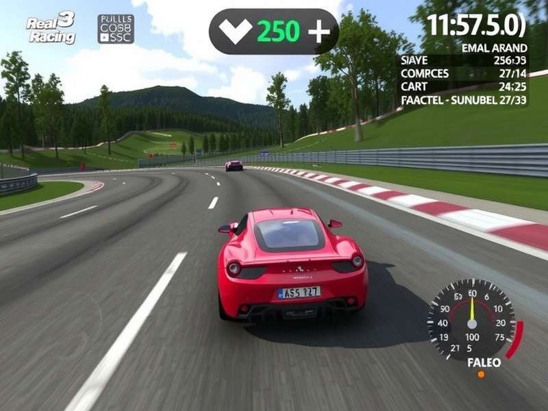 Real Racing 3 gameplay on PC big screen with steering wheel controller setup