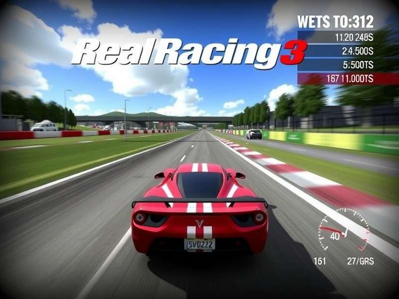 Real Racing 3 gameplay on PC with stunning graphics and a Ferrari on track