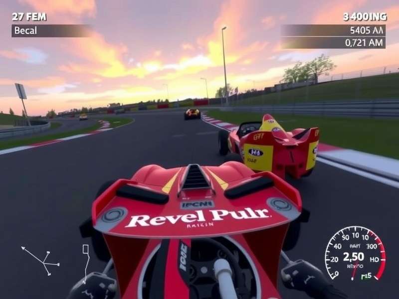 Real Racing 3 PC gameplay showing a Formula 1 car on a racetrack with high graphics