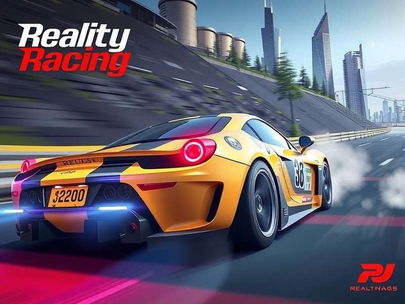 Real Racing 3 gameplay action shot with sports cars on track