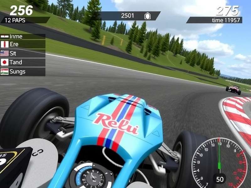 Real Racing 3 Pc gameplay screenshot showing a Formula 1 car on track with Indian flag overlay